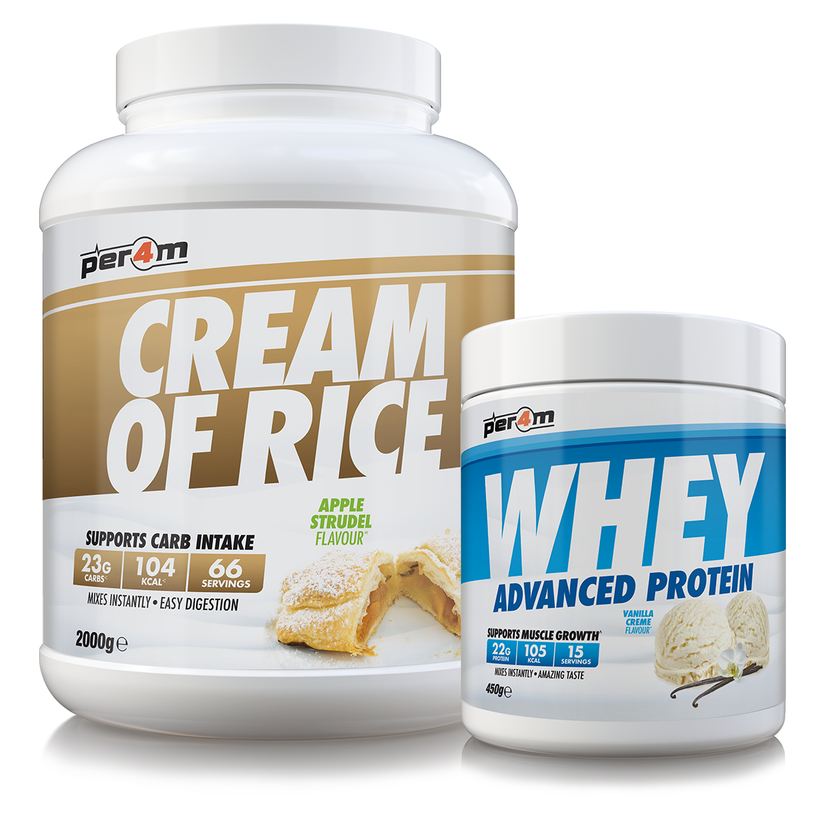 PER4M Cream Of Rice Apple Strudel (Free Whey 450g with 2kg CoR*)