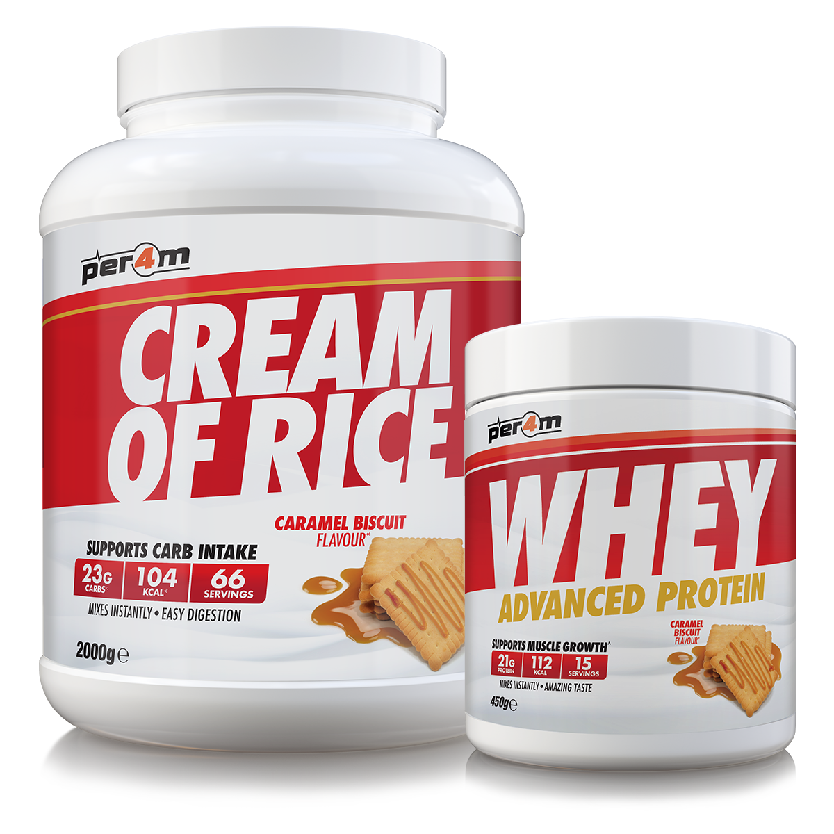 PER4M Cream Of Rice Caramel Biscuit (Free Whey 450g with 2kg CoR*)
