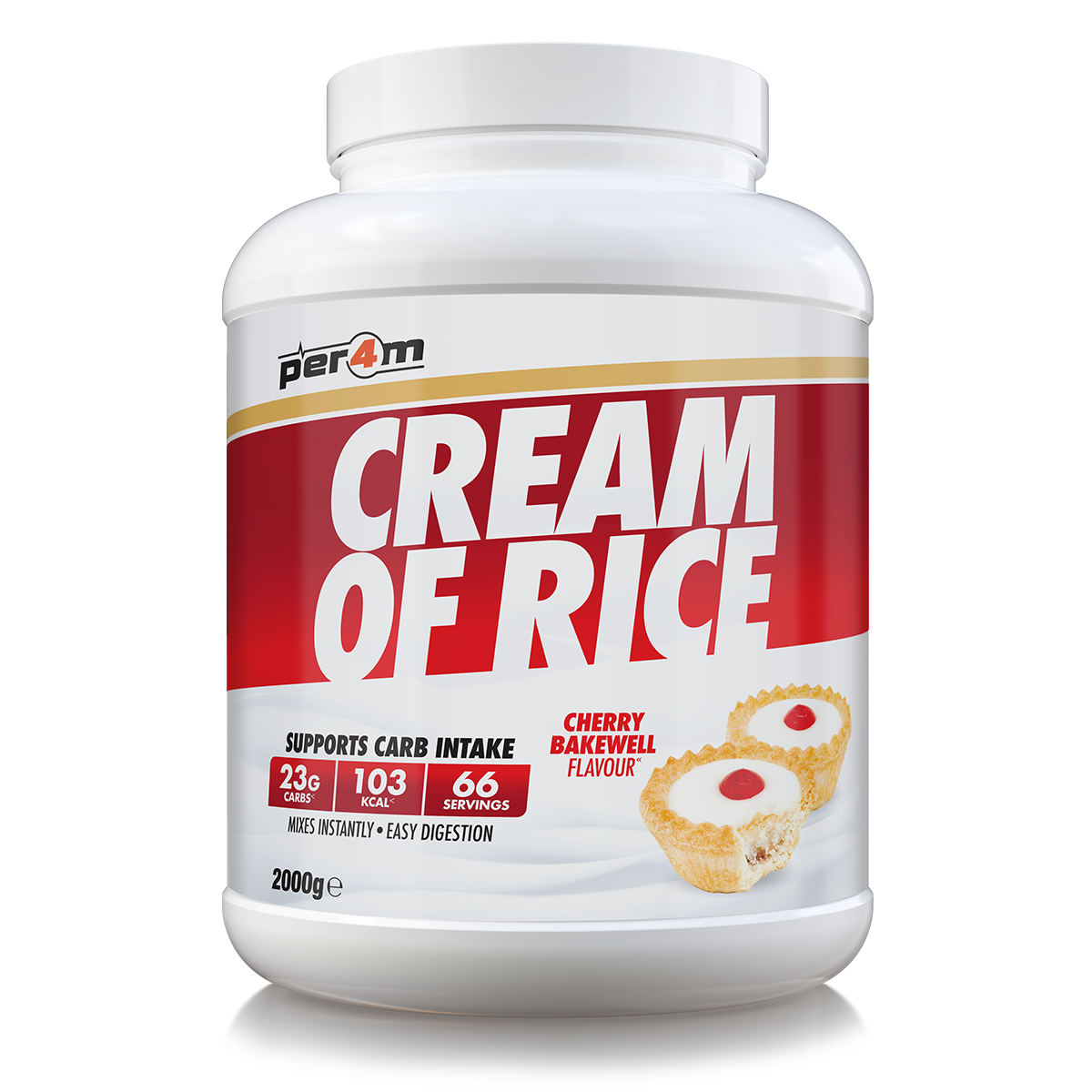 PER4M Cream Of Rice Cherry Bakewell (Free Whey 450g*)