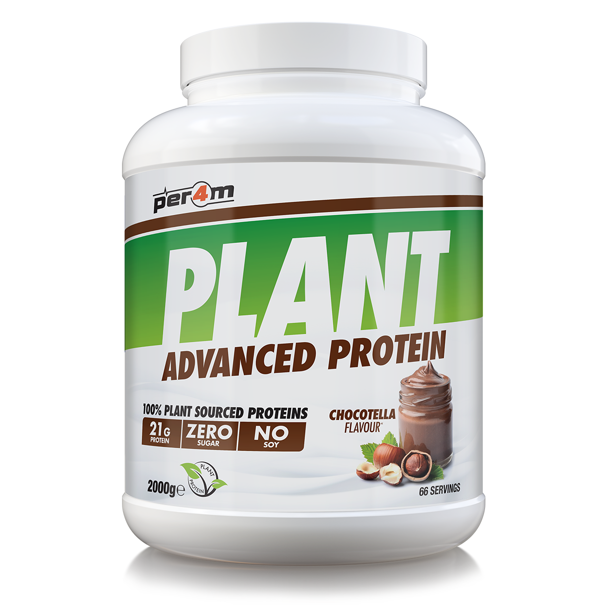 2kg tub of Choconut Per4m Plant Advanced Protein