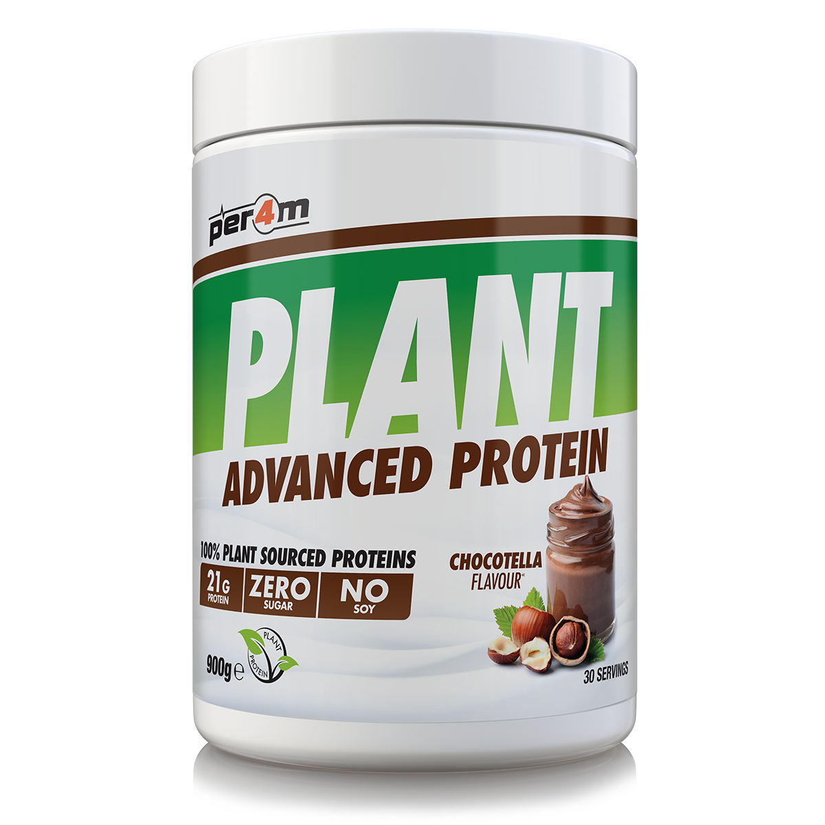 900g tub of Choconut Per4m Plant Advanced Protein
