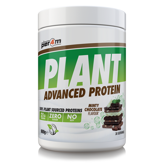 900g tub of Chocolate Mint Per4m Plant Advanced Protein