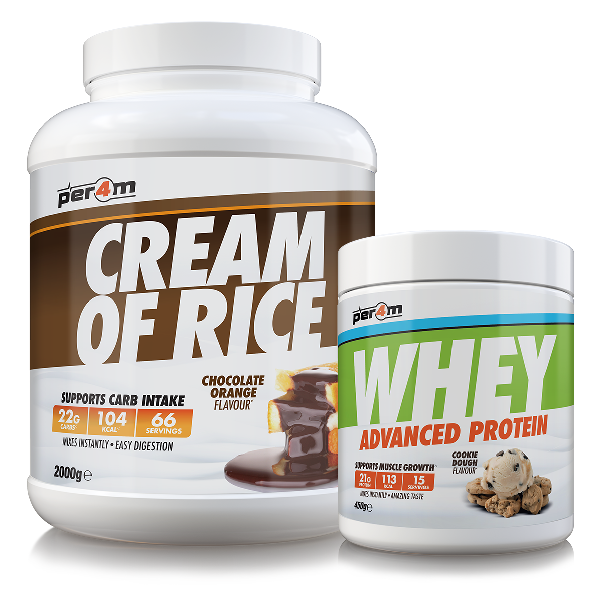 PER4M Cream Of Rice Chocolate Orange (Free Whey 450g*)