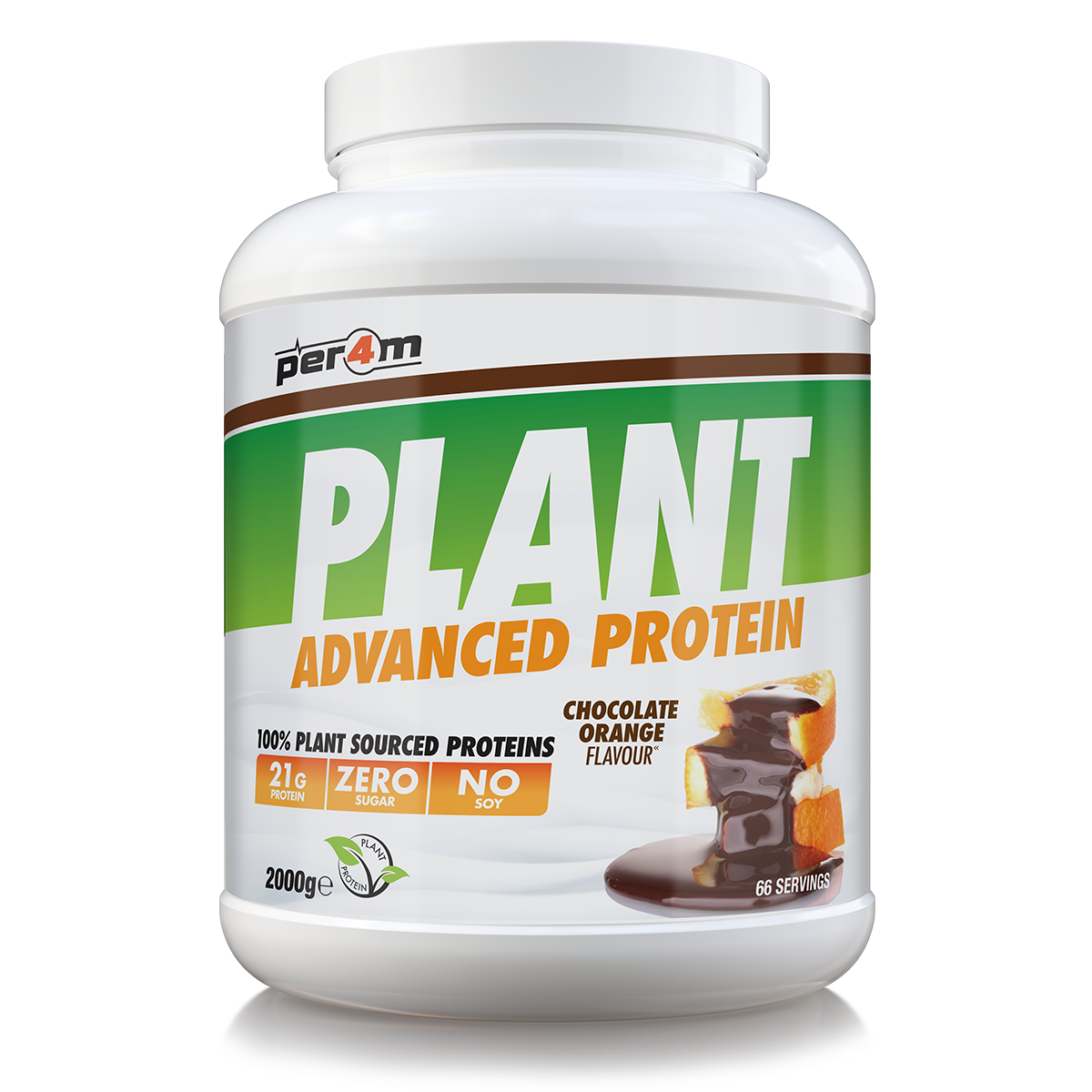 900g tub of Chocolate Orange Per4m Plant Advanced Protein