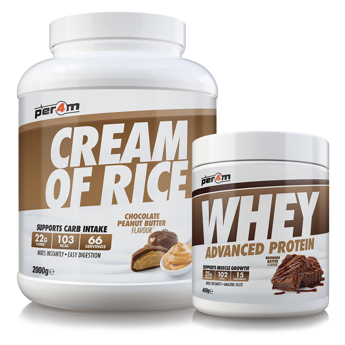 PER4M Cream Of Rice Chocolate Peanut Butter (Free Whey 450g with 2kg CoR*)