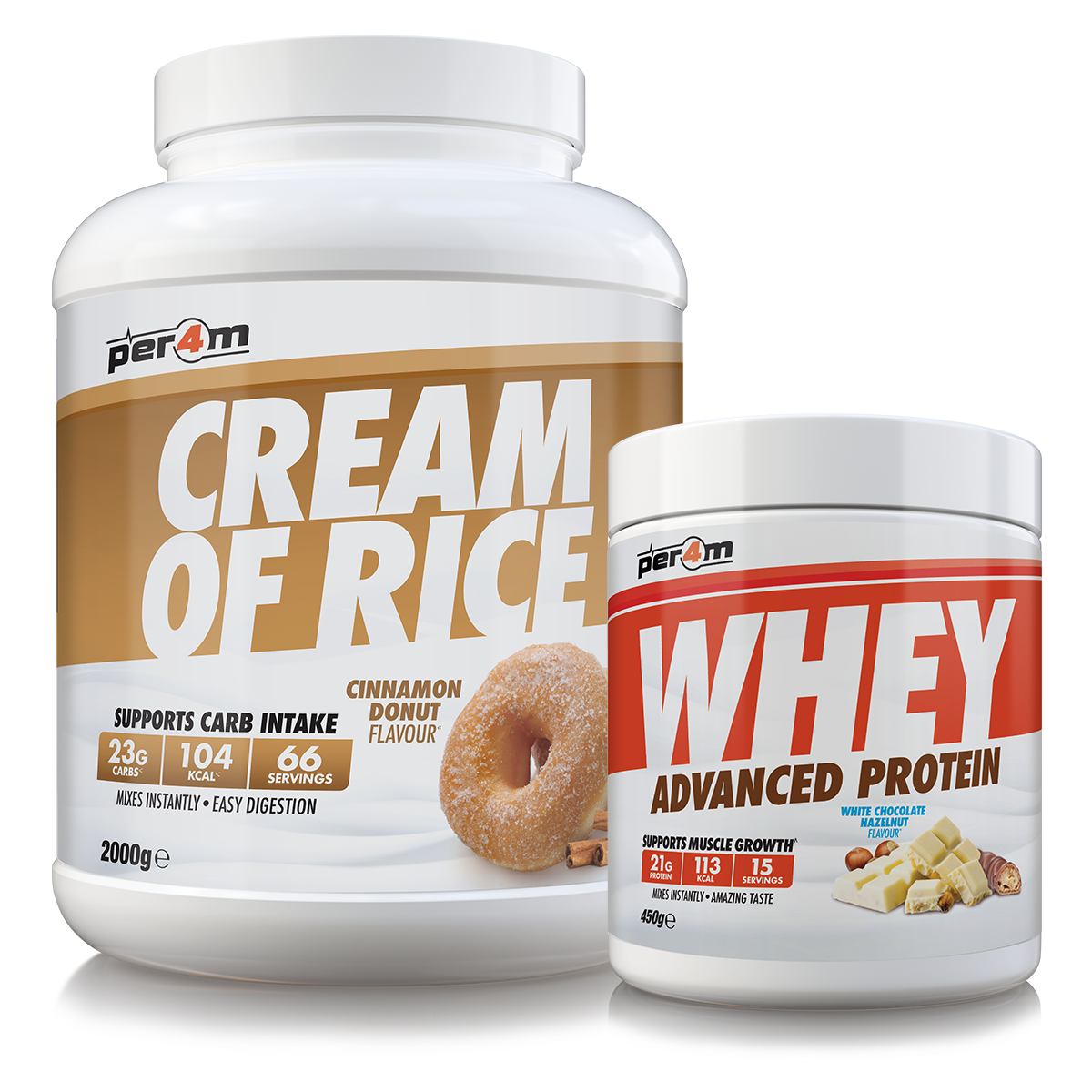PER4M Cream Of Rice Cinnamon Donut (Free Whey 450g*)