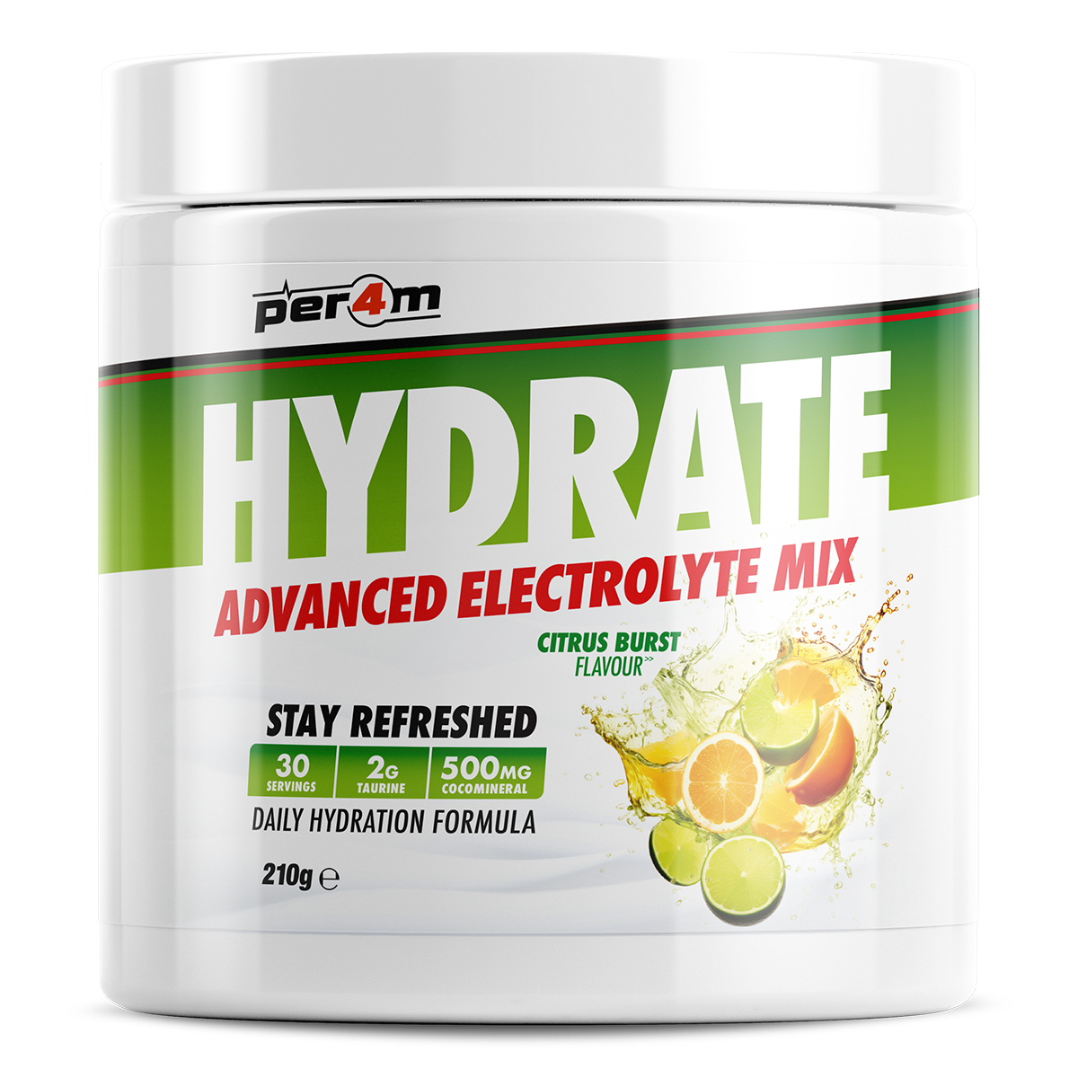 Tub of Citrus Burst Per4m Hydrate Advanced Electrolyte Mix