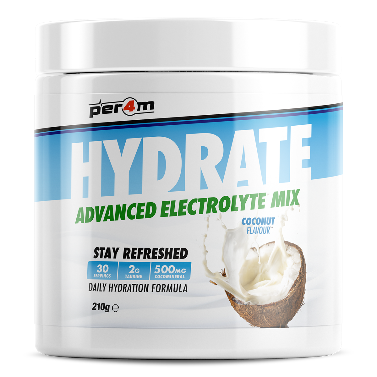 Tub of Coconut Per4m Hydrate Advanced Electrolyte Mix