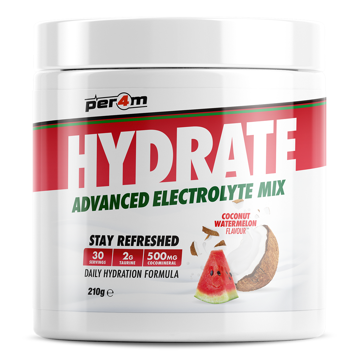 Tub of Coconut Watermelon Per4m Hydrate Advanced Electrolyte Mix