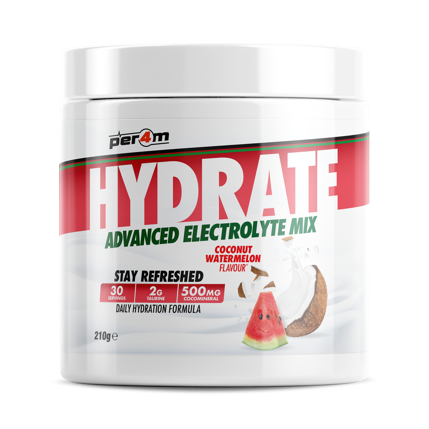 Tub of Coconut Watermelon Per4m Hydrate Advanced Electrolyte Mix