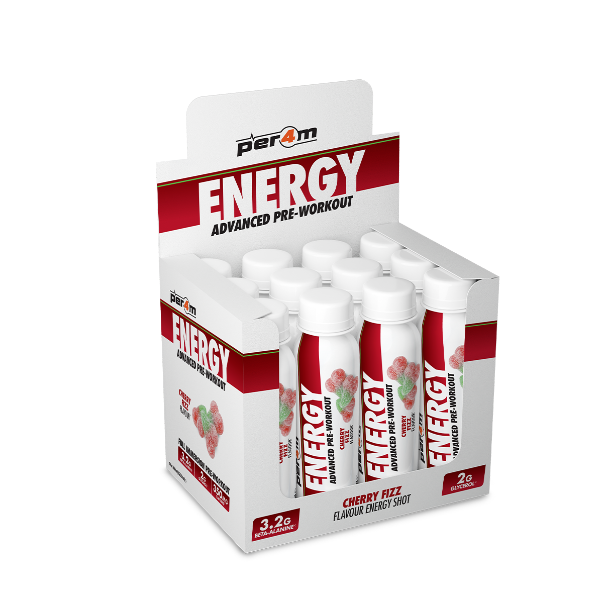 Energy Pre-Workout Shots Cherry Fizz