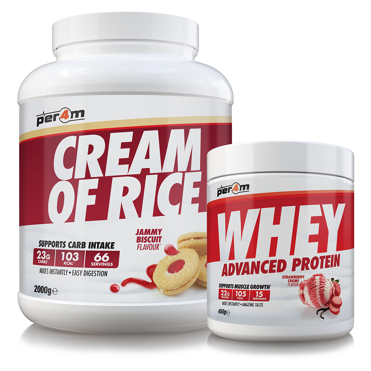 PER4M Cream Of Rice Jammy Biscuit (Free Whey 450g with 2kg CoR*)