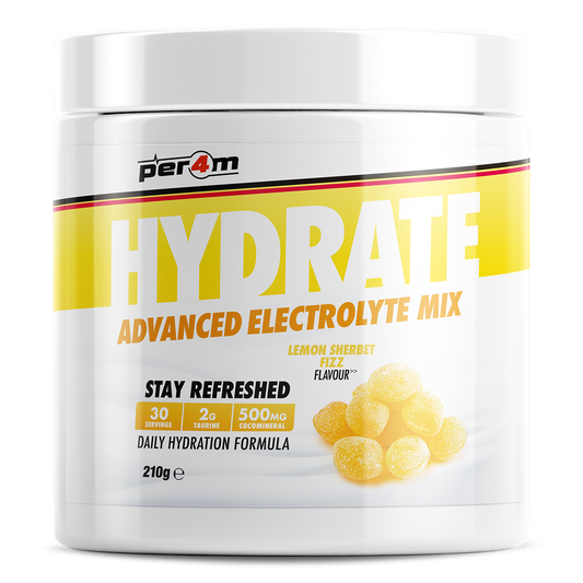 Tub of Lemon Sherbet Per4m Hydrate Advanced Electrolyte Mix