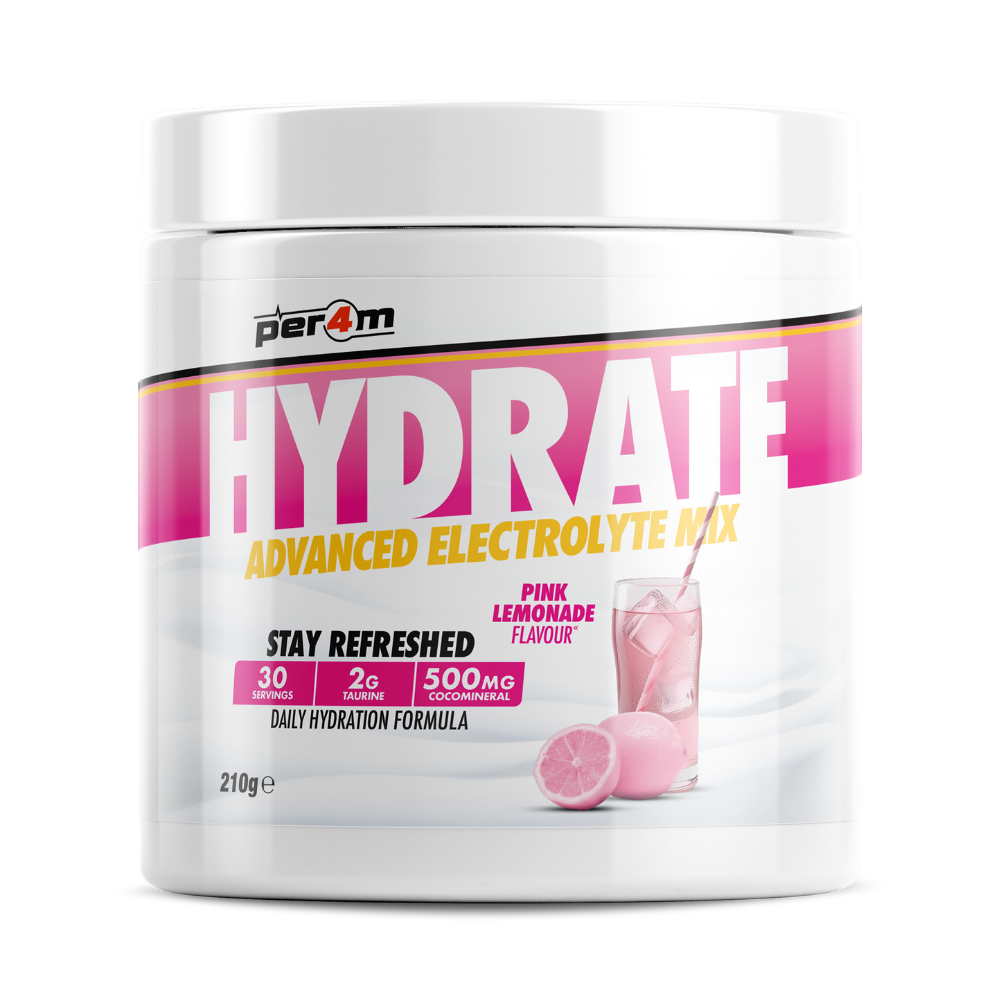 Tub of Pink Lemonade Per4m Hydrate Advanced Electrolyte Mix