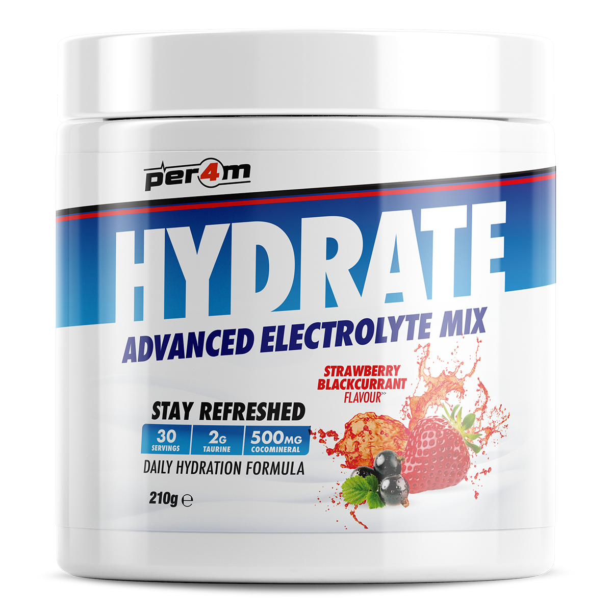 Tub of Strawberry Blackcurrant Per4m Hydrate Advanced Electrolyte Mix