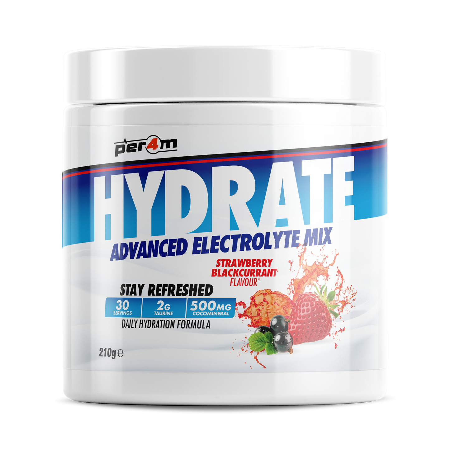 Tub of Strawberry Blackcurrant Per4m Hydrate Advanced Electrolyte Mix