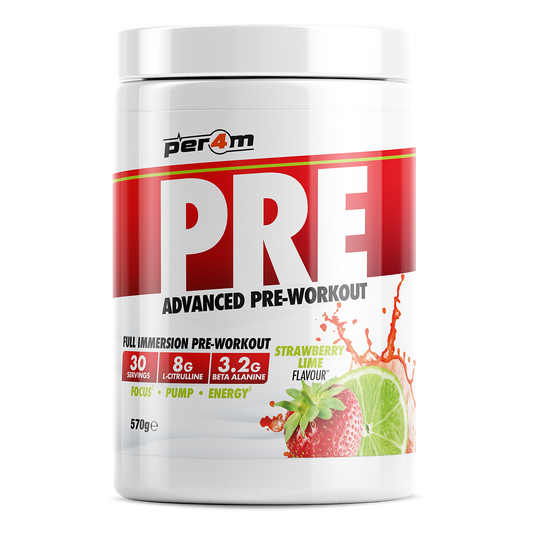 Tub of Strawberry Lime Per4m Pre Workout