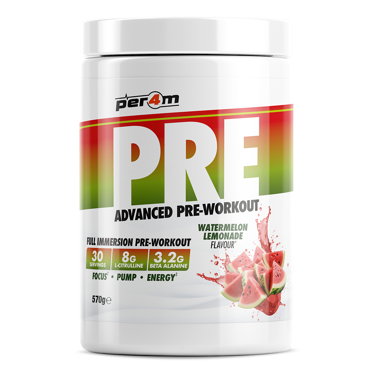 Tub of Watermelon Lemonade Per4m Pre Workout