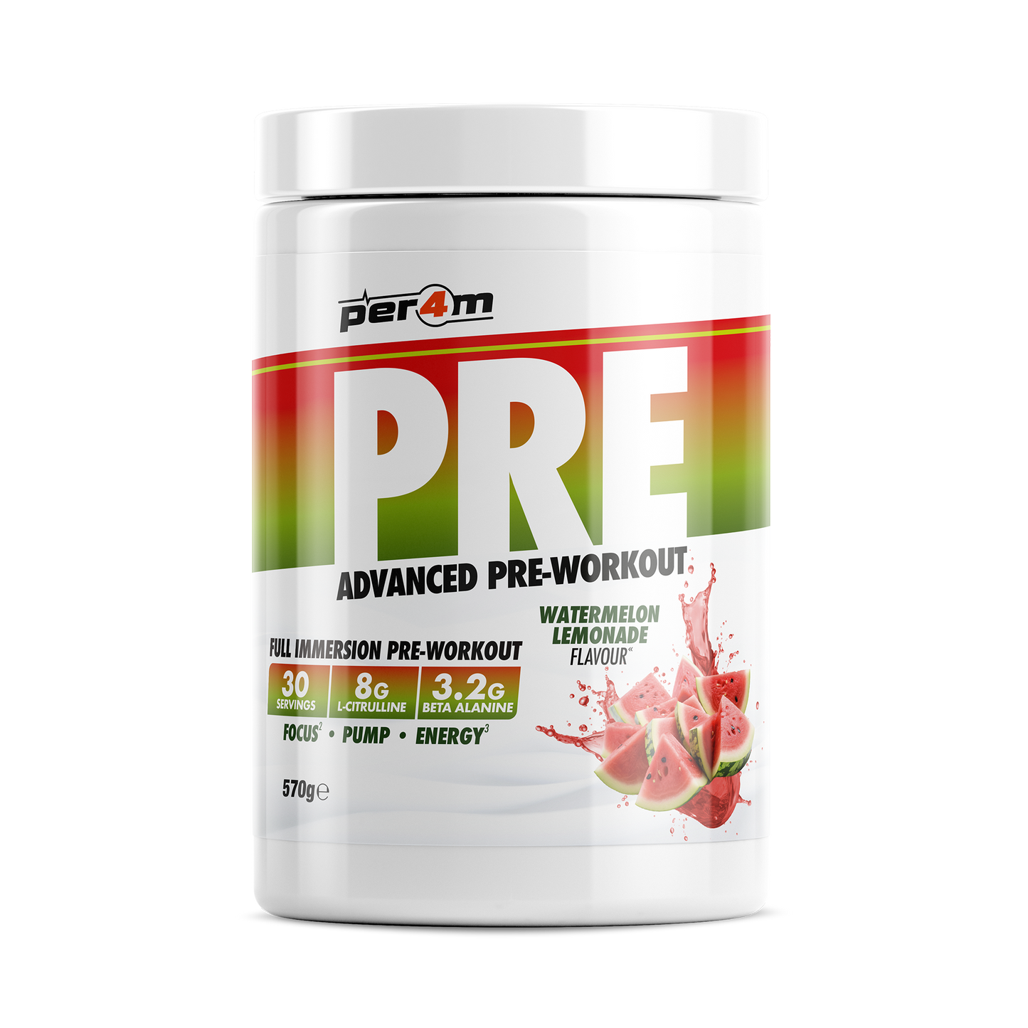 Tub of Watermelon Lemonade Per4m Pre Workout