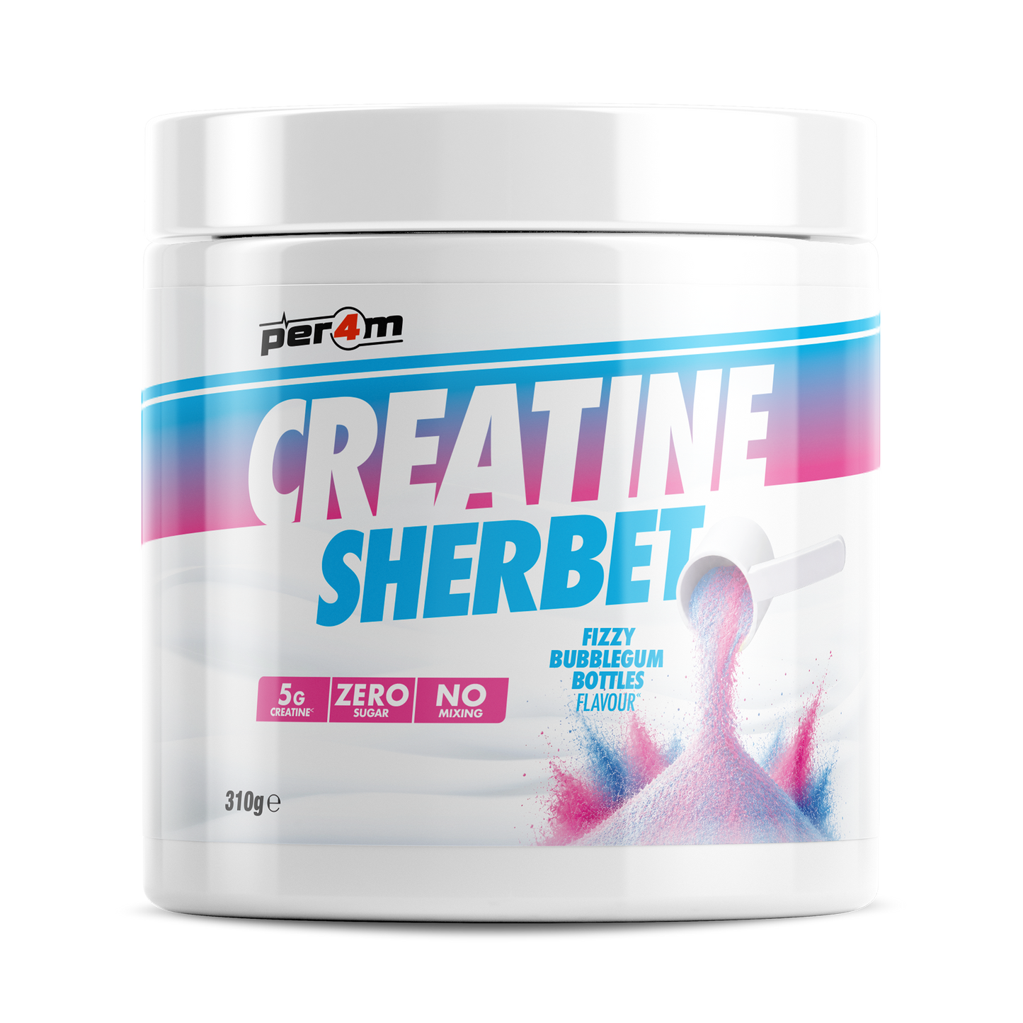 Creatine Sherbet Fizzy Bubblegum Bottles