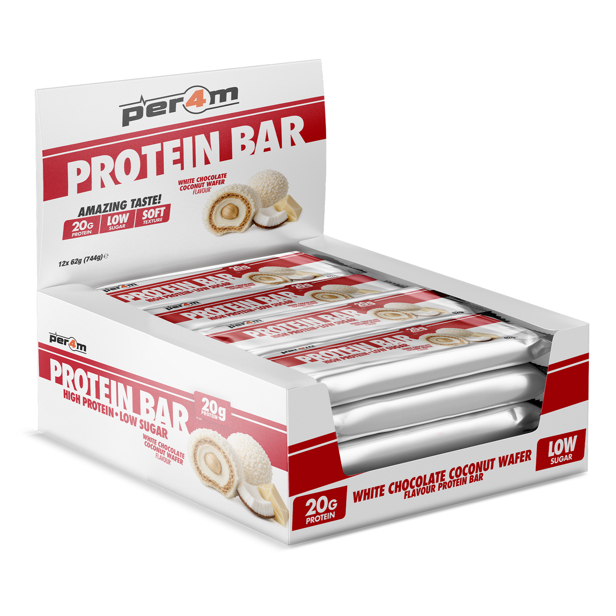 Protein Bars White Chocolate Coconut Wafer
