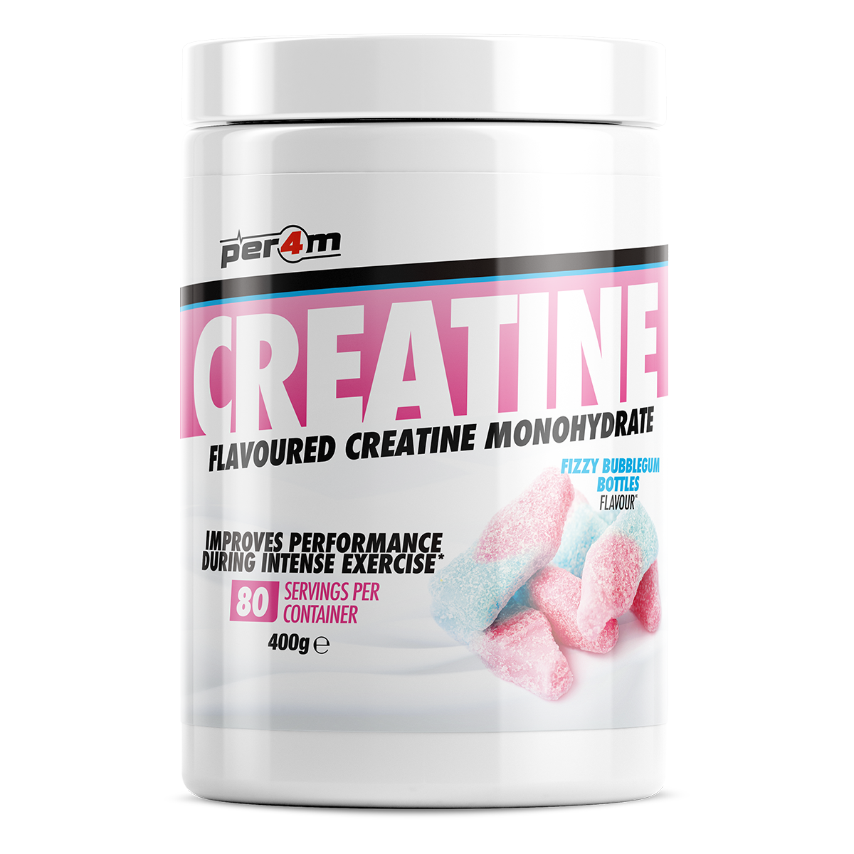 Per4m Flavoured Creatine Fizzy Bubblegum Bottles