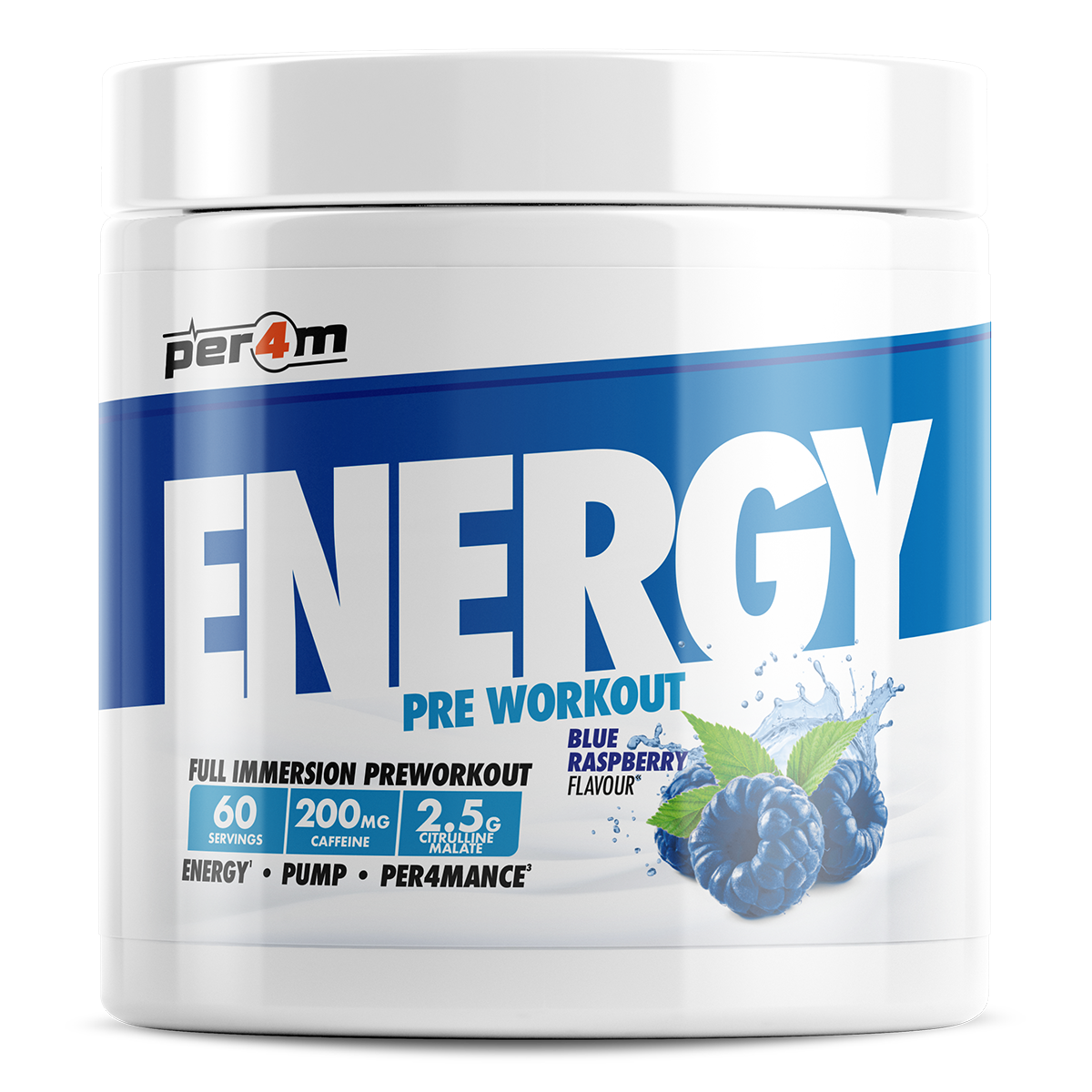 Per4m Energy Pre Workout Blue Raspberry