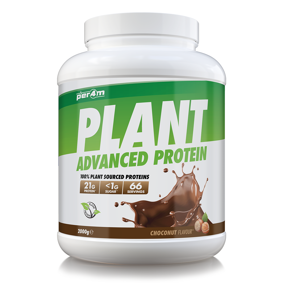 2kg tub of Choconut Per4m Plant Advanced Protein