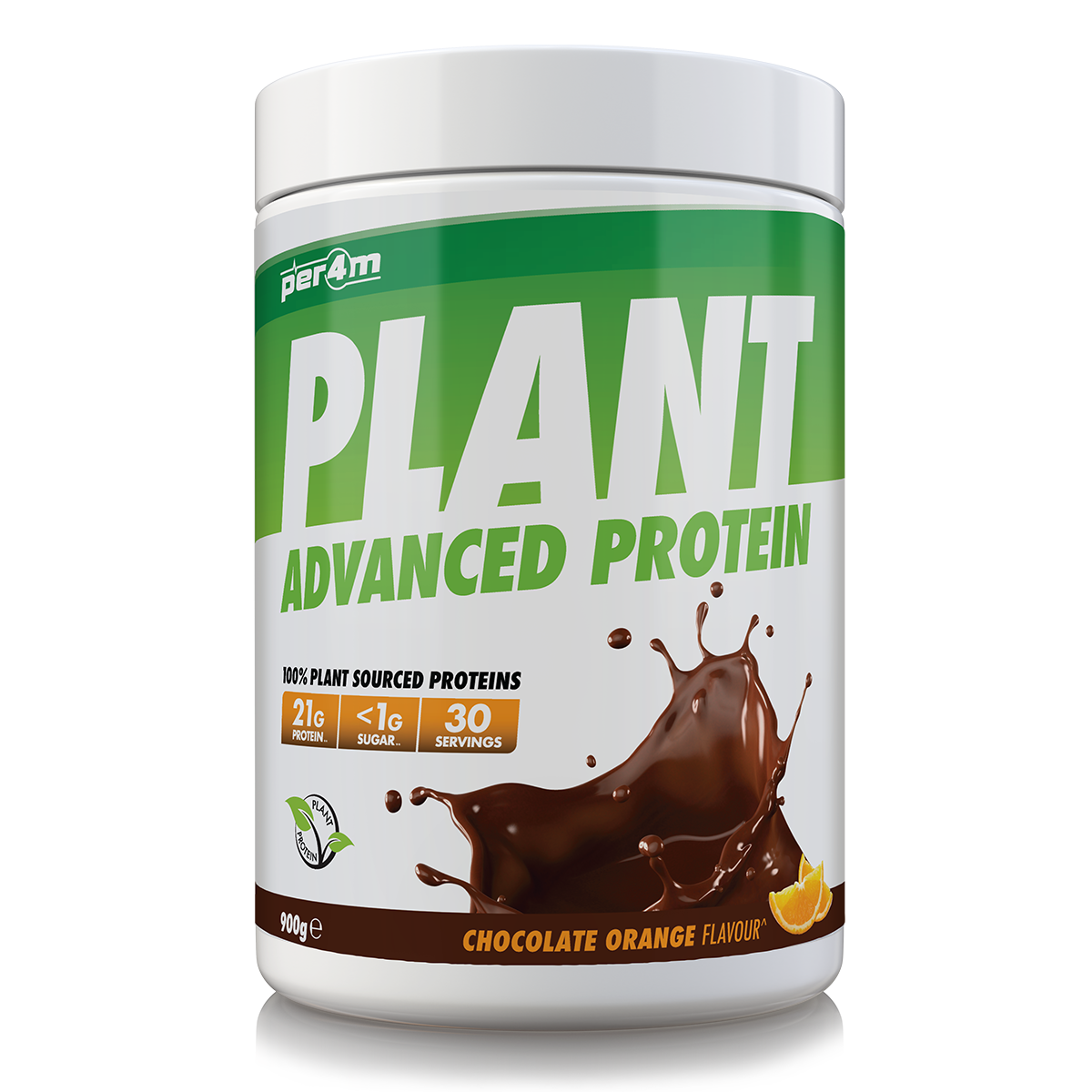 900g tub of Chocolate Orange Per4m Plant Advanced Protein