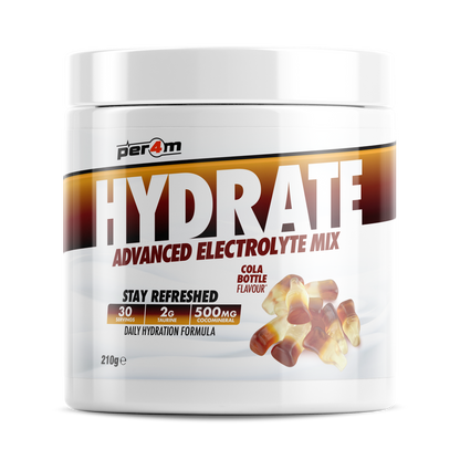 Tub of Cola Bottle Per4m Hydrate Advanced Electrolyte Mix