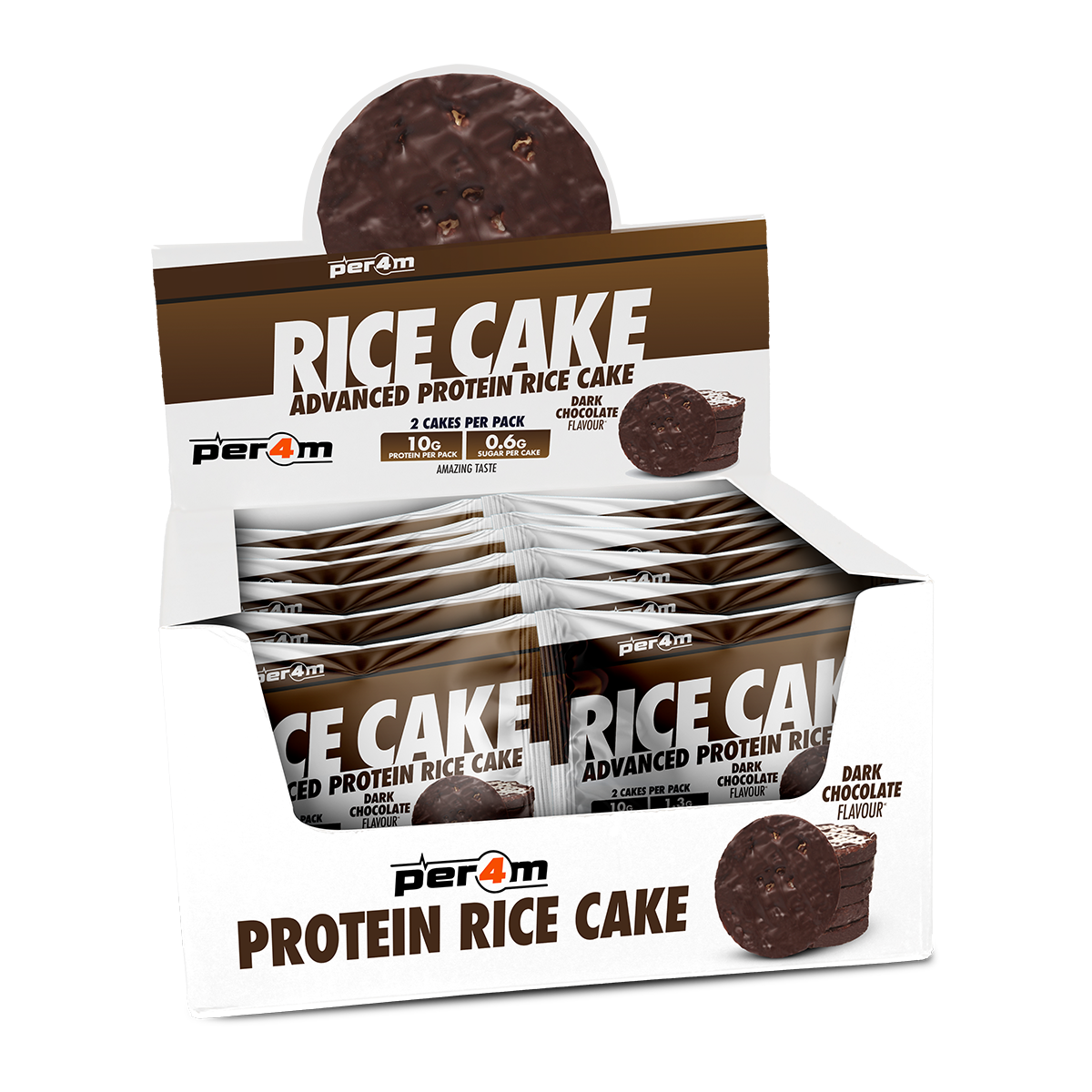 Per4m Dark Chocolate Rice Cakes Twin Packs (Box of 12)