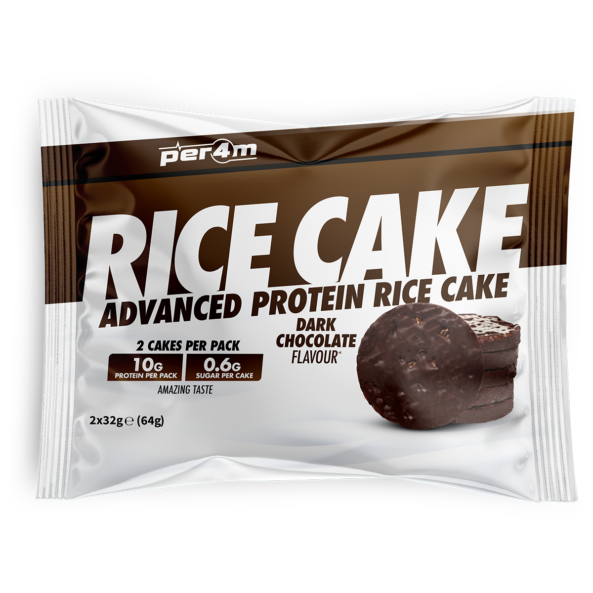 Per4m Dark Chocolate Rice Cakes Twin Pack (Single)