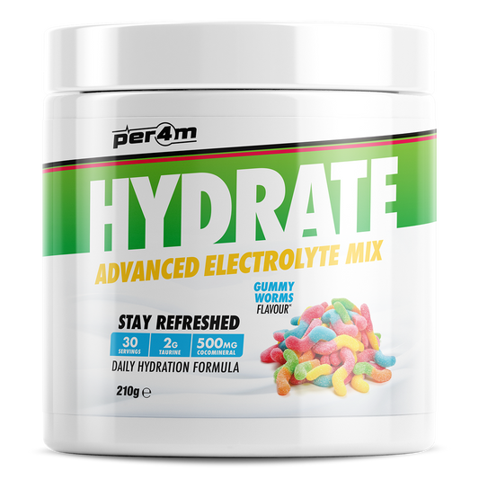 Tub of Gummy Worms Per4m Hydrate Advanced Electrolyte Mix