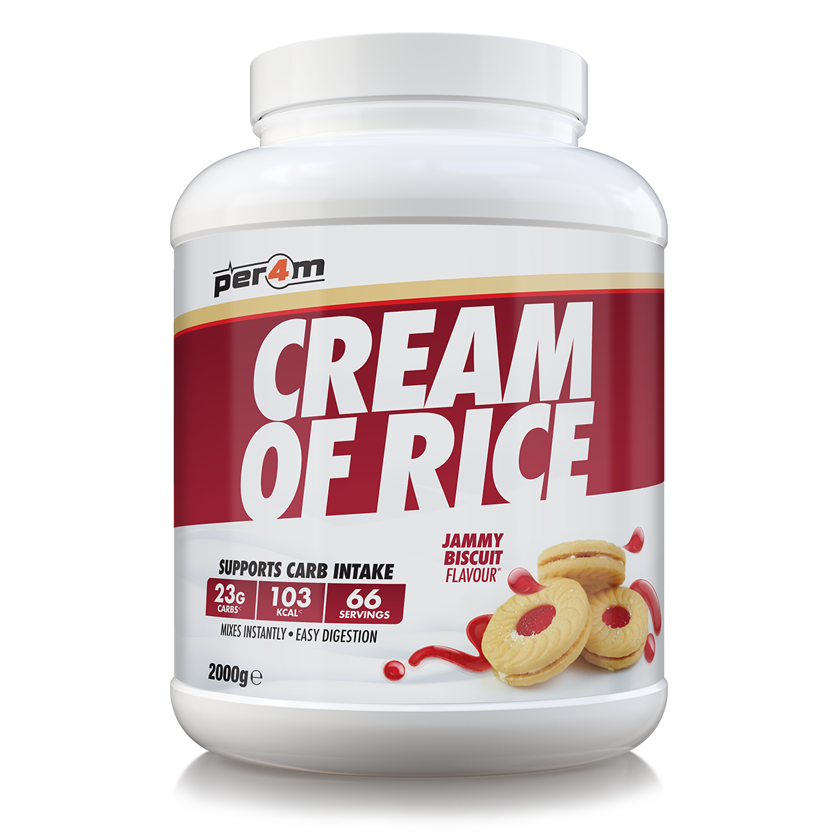 Per4m Cream Of Rice Jammy Biscuit 2kg - Leckerer Energiekick Für Dein Workout