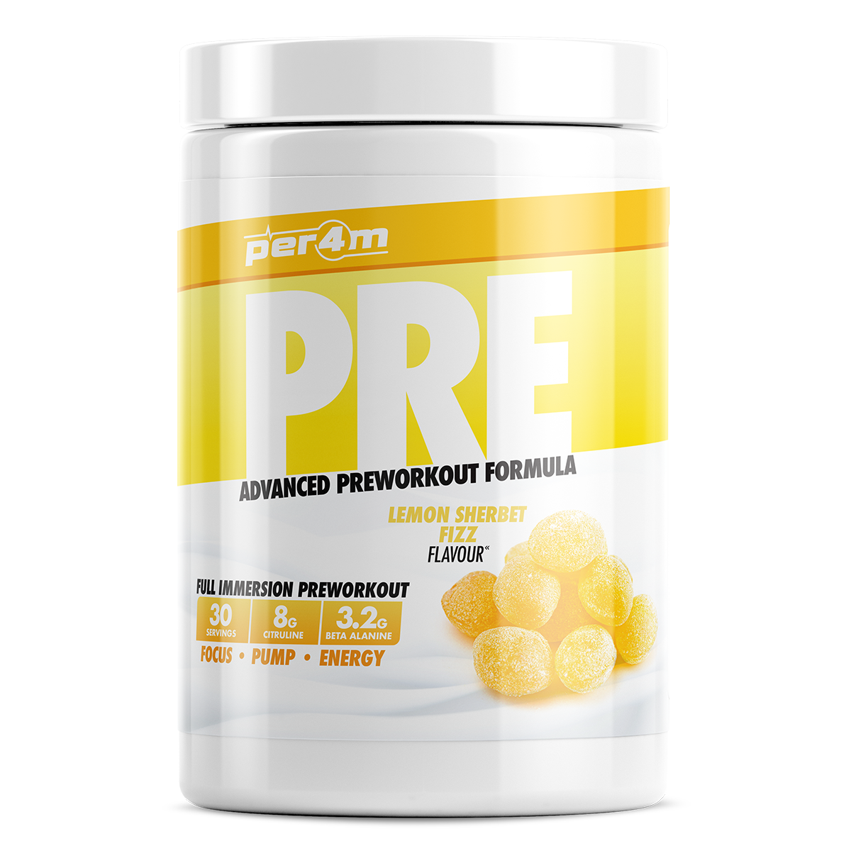 PER4M Pre Workout Stim Lemon Sherbet Fizz