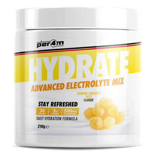 Tub of Lemon Sherbet Per4m Hydrate Advanced Electrolyte Mix