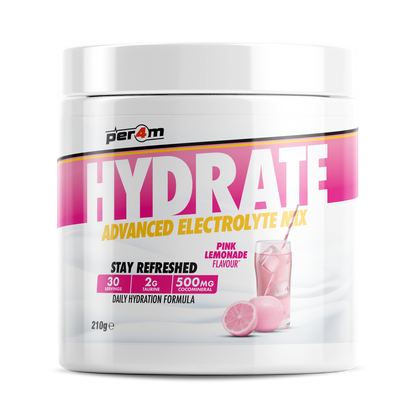 Tub of Pink Lemonade Per4m Hydrate Advanced Electrolyte Mix