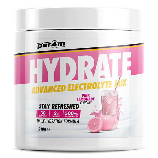 Tub of Pink Lemonade Per4m Hydrate Advanced Electrolyte Mix