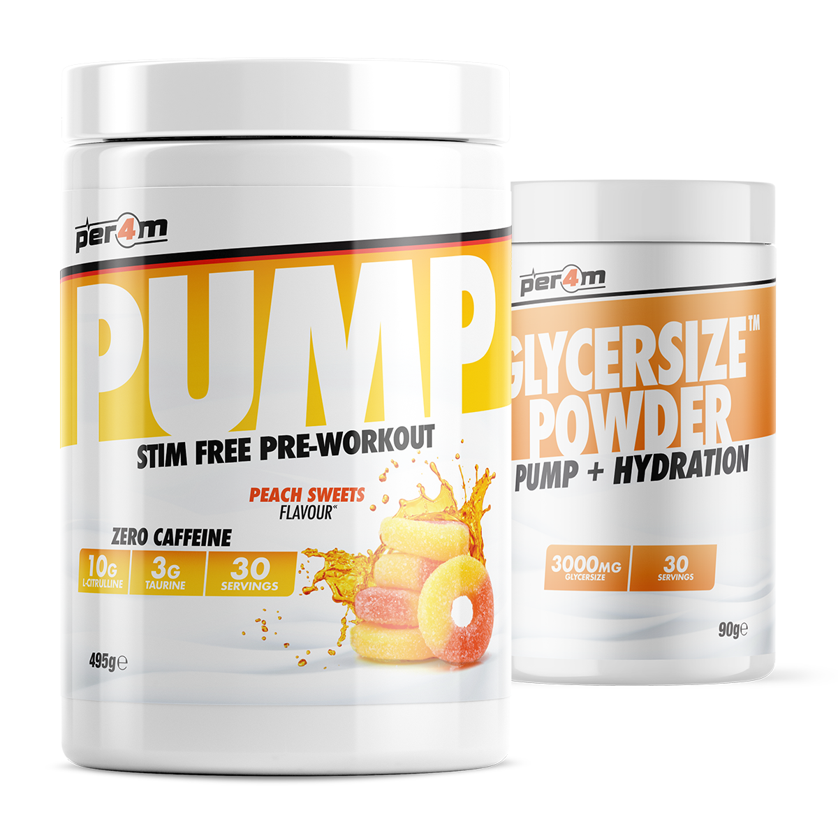 Pump Stim Free Pre Workout with Glycersize™ Peach Sweets
