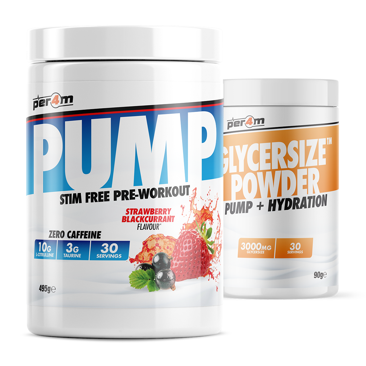 Pump Stim Free Pre Workout with Glycersize™ Strawberry Blackcurrant