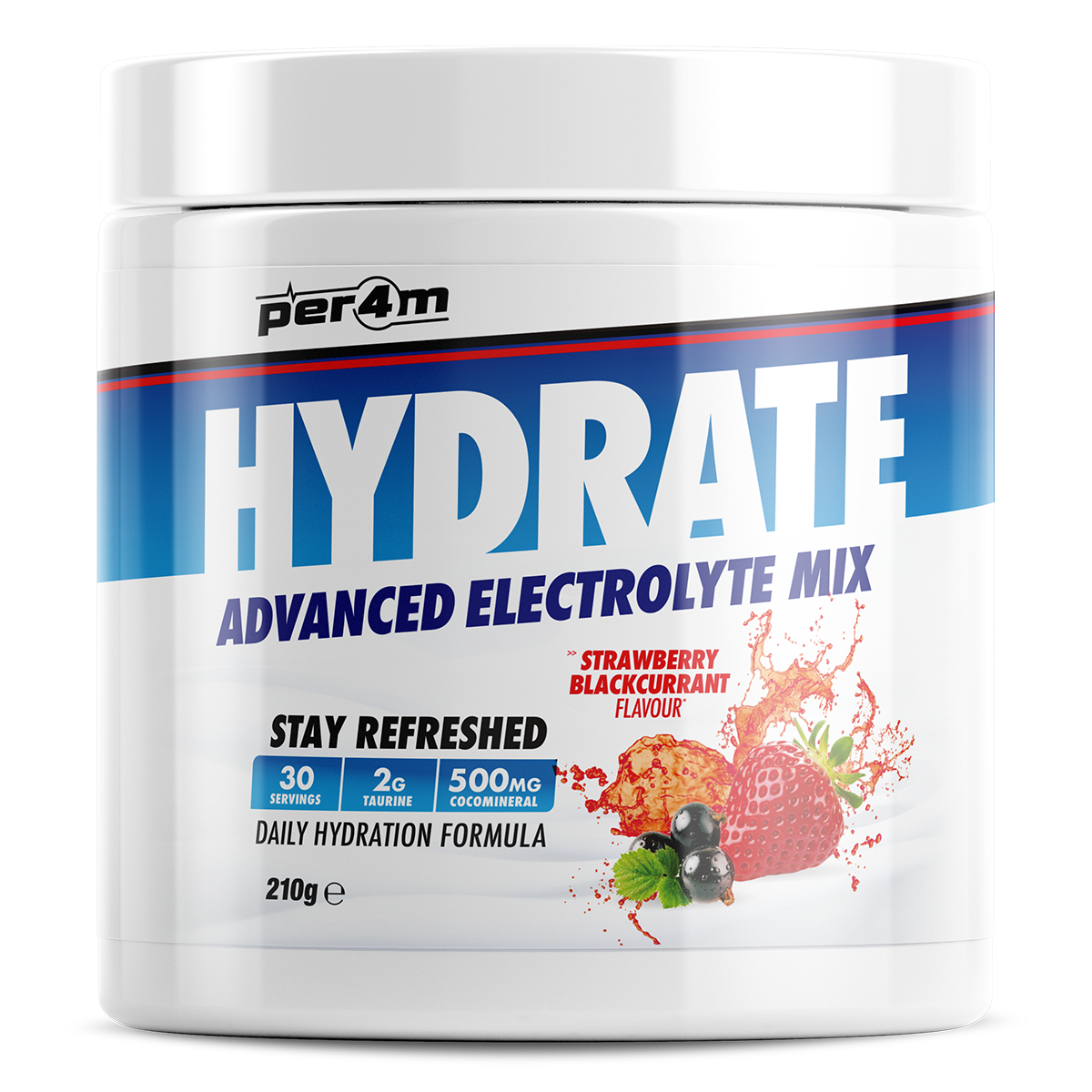 Tub of Strawberry Blackcurrant Per4m Hydrate Advanced Electrolyte Mix