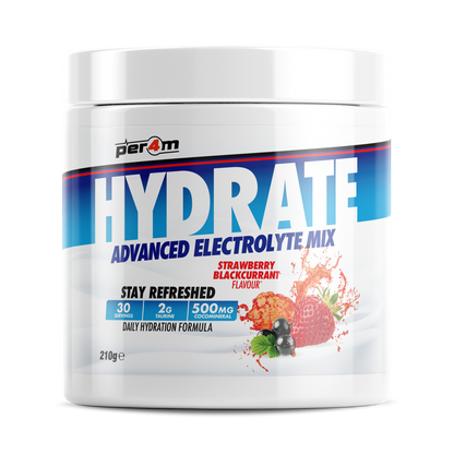 Tub of Strawberry Blackcurrant Per4m Hydrate Advanced Electrolyte Mix