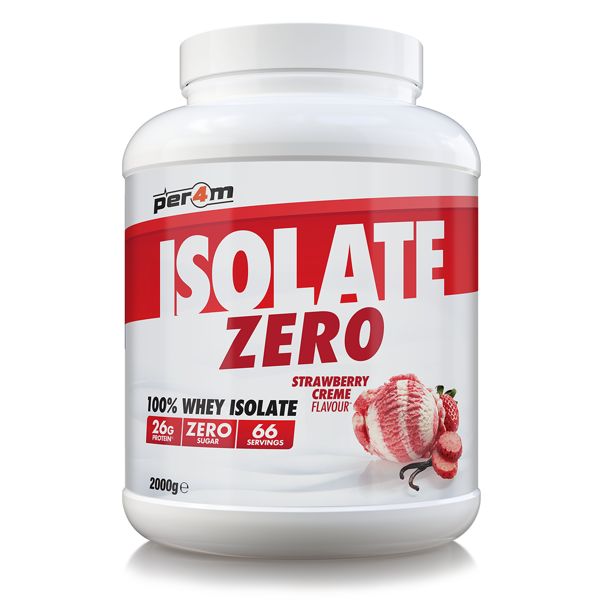 Per4m Isolate Zero 100% Whey Protein Isolate Strawberry Creme - Strawberry Creme Flavour flavor protein powder by PER4M