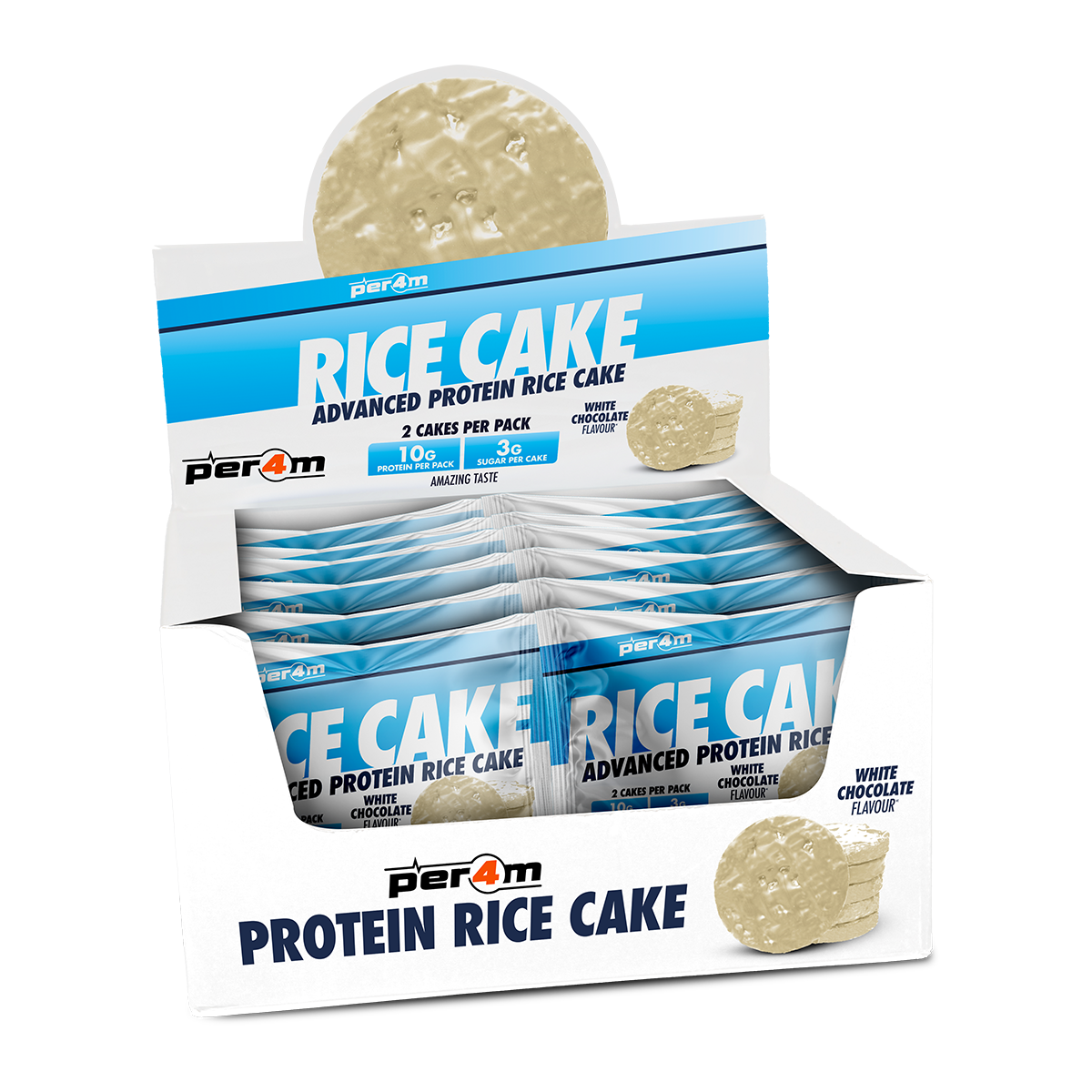 Per4m White Chocolate Rice Cakes Twin Packs (Box of 12)